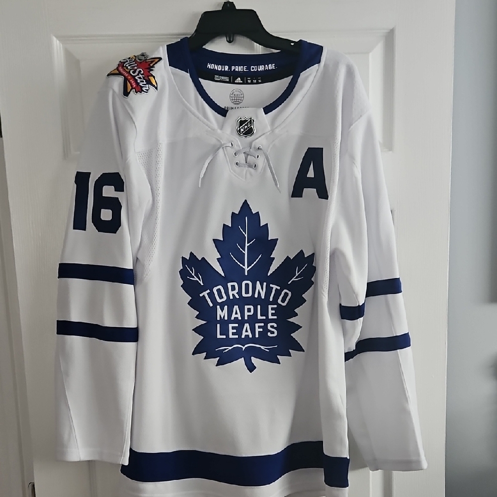 Adidas NHL Toronto Maple Leafs Marner 16 Jersey, Size 52/L. White Blue